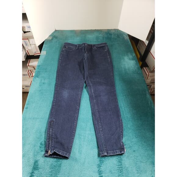 Loft Jeans Size 4 Womens Blue Stretch Pants Denim Ladies Mid Rise Skinny Ankle - Picture 1 of 12